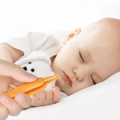 1PC Baby Nose Navel Cleaning Kids Safety Care Round Head Clamp Infant Tweezers Ear Nose Nasal Cleaner Clip Clean Tweezers Tools