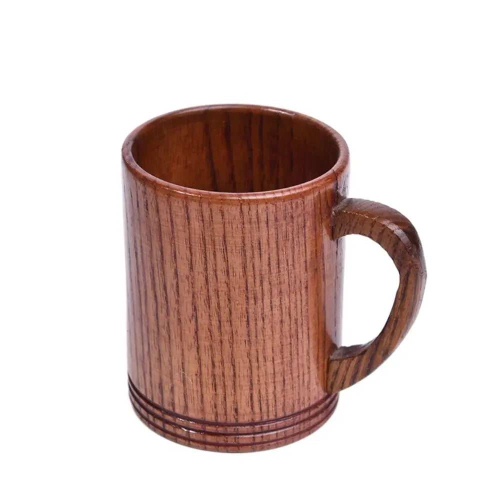 Drinkware Vintage Wooden Tea Cup Japanese Style Handmade Wood Coffee Mug with Handle Solid Wood Drinking Cup Restaurant