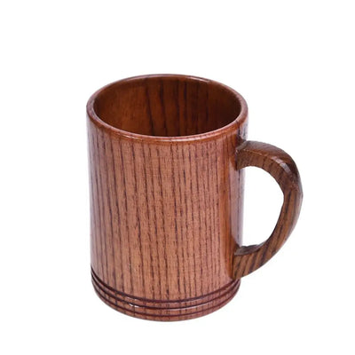 Drinkware Vintage Wooden Tea Cup Japanese Style Handmade Wood Coffee Mug with Handle Solid Wood Drinking Cup Restaurant