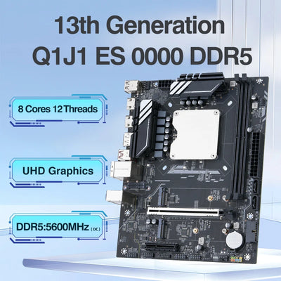 DIY Desktop Motherboard CPU Combo 13th Core Interposer Kit Q1J1 ES 0000 8C12T DDR5 RAM Gaming PC Gamer Computer placa mae