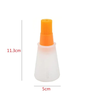 1 Pcs Portable Silicone Oil Bottle with Brush Grill Oil Brushes Liquid Oil Pastry Kitchen Baking BBQ Tool Kitchen Tools for BBQ