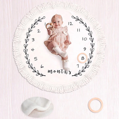Ylsteed Flannel Month Milestone Blanket Baby First Year Calendar Monthly Growth Chart Shower Gift Newborn Photography  Backdrop