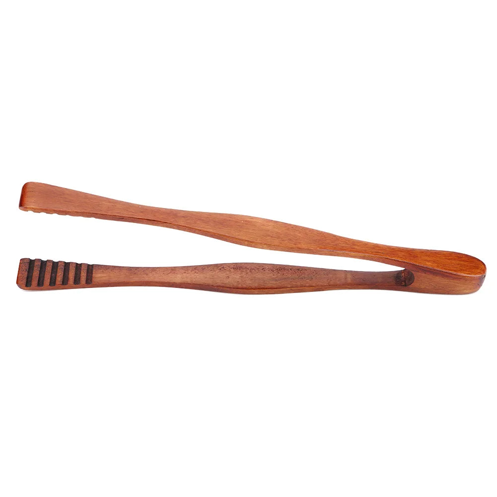BBQ Serving Tong Wooden Barbecue Clip Buffet Food Tongs Bread Steak Kitchen Clamp Serving Tool for Salad Cake