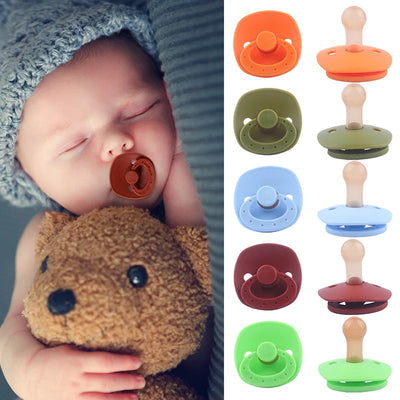 Baby Pacifier Silicone Baby Pacifiers Bibs Pacifier Clip Chain Newborn Boy Girl Candy Color Nipple Dummy Pacifier Soother 0-3Y