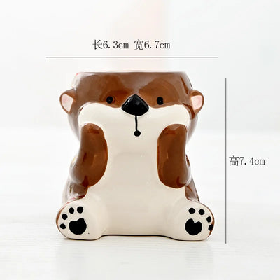 Cartoon Cute Fleshy Flowerpot Desktop Display Potted Container Decoration Gift Balcony Plant Ceramic Creativity