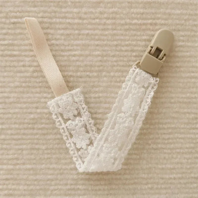 Lace Baby Pacifier Clip Chain Trendy Cloth & Plastic Pacifier Holder Teether Toy Clip for Preventing Nipple Loss