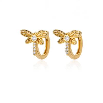 Stainless Steel Rabbit Butterfly Earrings for Women Gold Color Hoop Earrings 2024 Trending Aesthetic Jewelry pendientes mujer