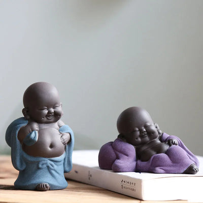 Little Monk Figurine Mini Monk Statue Cute Buddha Monk Statue Adorable Baby Little Monk Decoration Creative Little Monk Ornament