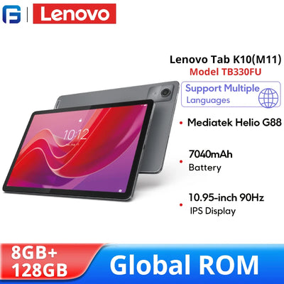Lenovo Zhaoyang Tab K10 M11 Global Rom 8GB 128GB Wifi TB330FU MTK Helio G88 10.95'' 90Hz Display 7040mAh Android 13 Table