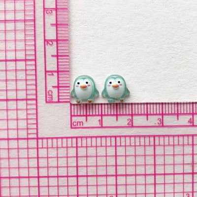 50pcs Cute 9mm Resin Mini Penguin Series Flat Back Stone Figurines DIY Wedding Scrapbook Manicure Accessories