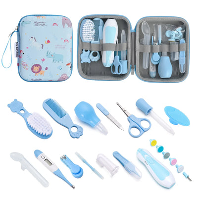 8/20pcs Baby Care EVA Bag Eight-piece Set Baby Nasal Aspirator Nail Scissors Cartoon Set Daily Cleaning Supplies Care Bag