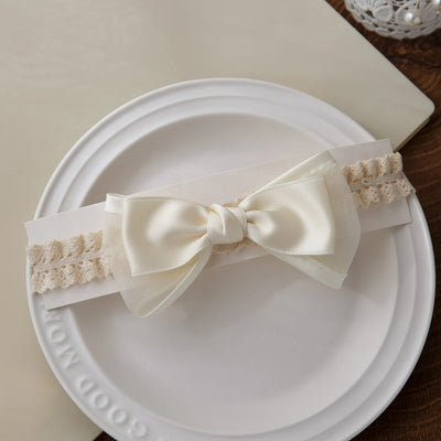 White Lace Bow Hair Bands Cute Elastic Headband Girl Korean Newborn Hair Bows Hairbands Babi Infant Kids Hair Accessories 머리띠