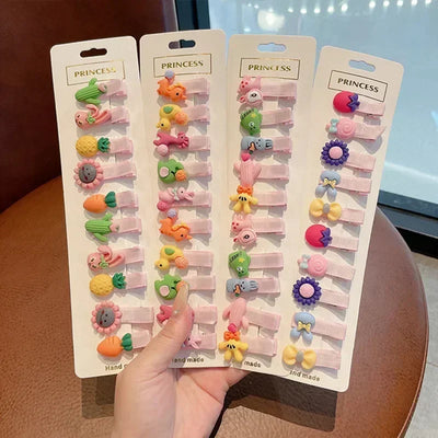 10 PCS New Baby Hairpin Fruit Bows Cartoon Hair Clips Baby Side Bangs Clip for Kawaii Girls Headdress Accessories Baby Bows