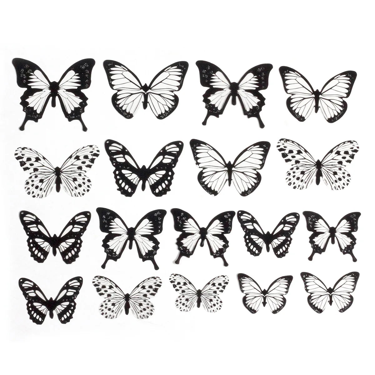 18pcs/lot Black Crystal Butterflies 3d Wall Sticker Beautiful Butterfly Living Room for Kids Room Wall Decals Home Decoration