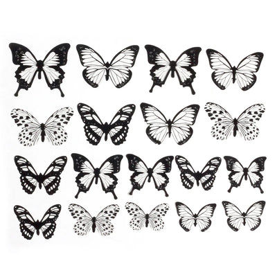18pcs/lot Black Crystal Butterflies 3d Wall Sticker Beautiful Butterfly Living Room for Kids Room Wall Decals Home Decoration