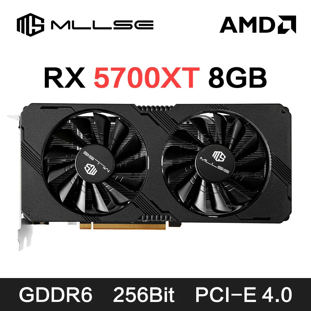 New! AMD RX 5700 XT 8GB Graphics Card GDDR6 256Bit PCI-E 4.0×16 6+8Pin Radeon GPU Rx 5700XT Gaming Video Card Placa De Video
