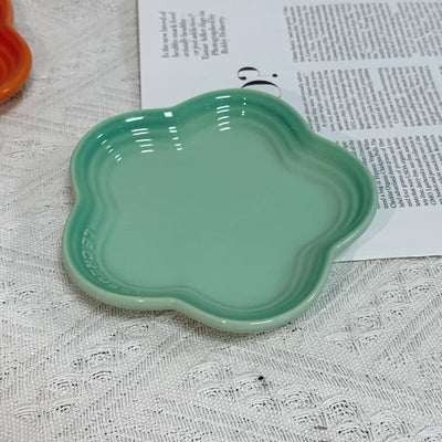 Plum Blossom Small Plate 5.5Inches 14cm Rainbow Sauce Plate Flower Shaped Pet Gradual Spike Bone Plate Tableware Ceramic Dishs