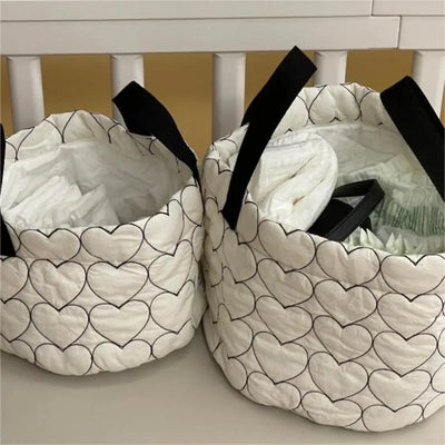 Ins style love storage basket can hang tissue bag wet wipes bag sundries sorting basket tissue box storage basket