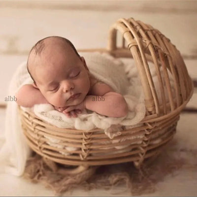 Newborn Photography Props Vintage rattan cradle Chair Prop Basket Container Photography Bed Newborn Photo Posing Prop Baby Crib