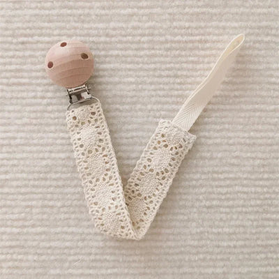 Lace Baby Pacifier Clip Chain Trendy Cloth & Plastic Pacifier Holder Teether Toy Clip for Preventing Nipple Loss