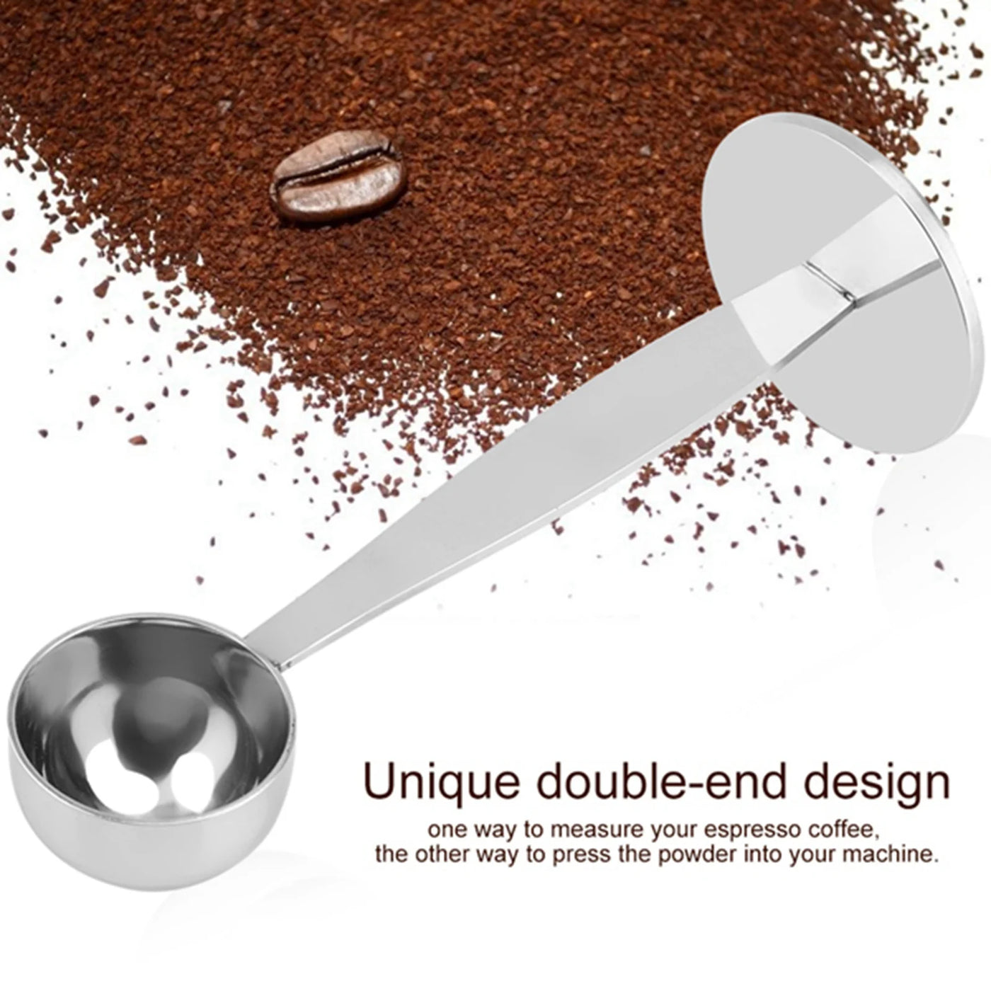 2 In 1 Coffee Powder Tamping Scoop Stainless Steel Measuring Spoon Coffee Bean Coffee Maker Grinder Accessories Kitchen Tools
