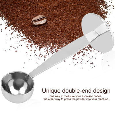 2 In 1 Coffee Powder Tamping Scoop Stainless Steel Measuring Spoon Coffee Bean Coffee Maker Grinder Accessories Kitchen Tools