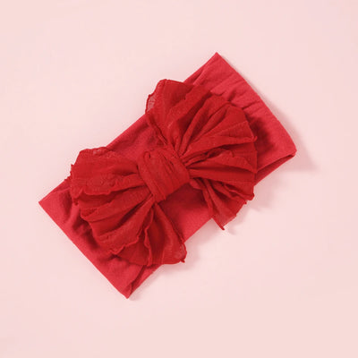 Bow Baby Headbands For Newborn Soft Elastic Nylon Hair Bands Ruffle Bow Infant Headband For Kid Girl Headwear Hair Accessories