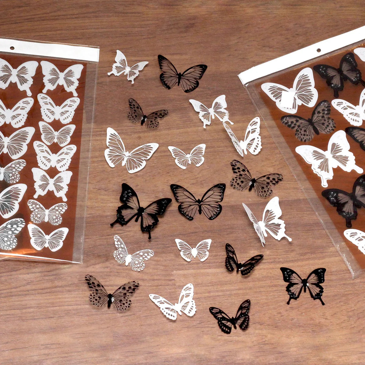 18pcs/lot Black Crystal Butterflies 3d Wall Sticker Beautiful Butterfly Living Room for Kids Room Wall Decals Home Decoration