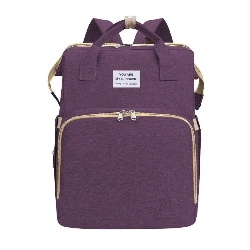 Lightweight Mother and Baby Bag Multifunctional Large Capacity Mom Bed Bag New Portable Folding Mommy Bag Crib Stroller Backpack