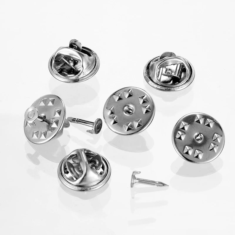 100pc Metal Locking Pin Back Brooch Badge Holder Lapel Base For DIY Jewellery Material Making Supply Craft Accessories Handmade