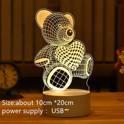 3D Lamp Acrylic USB LED Night Lights Neon Sign Lamp Xmas Christmas Decorations for Home Bedroom Birthday Decor Wedding Gifts