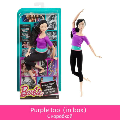 Original Barbie Dolls Made To Move Brunette Blonde Yoga 22 Joints Articulated Toys for Girls Genuine Barbie  Toys for Children