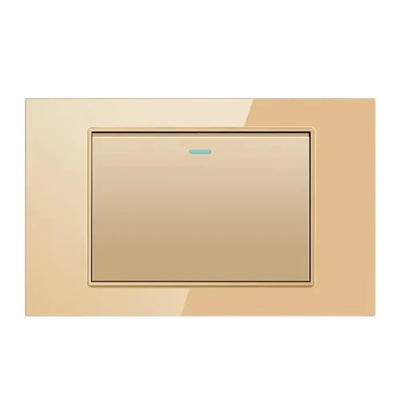 Shawader Electric Power Wall Switch Brazil US Mexico Glass Panel 118 Jack Three Position Outlet Home Office Kitchen 1/2/3/4Gang