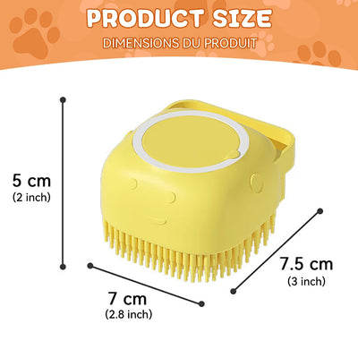 Dog Bathing Brush Pet Massage Brush Shampoo Dispenser Soft Silicone Brush Rubber Bristle for Dogs and Cats Shower Grooming Tool