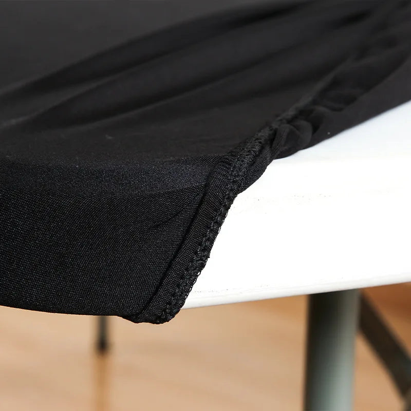 4/5/6/8ft Stretch Spandex Tablecloth White Elastic Fitted Picnic Table Covers Folding Table Cover Rectangle Wedding Table Cloth