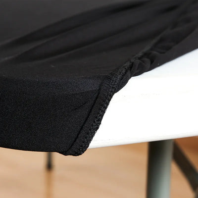 4/5/6/8ft Stretch Spandex Tablecloth White Elastic Fitted Picnic Table Covers Folding Table Cover Rectangle Wedding Table Cloth