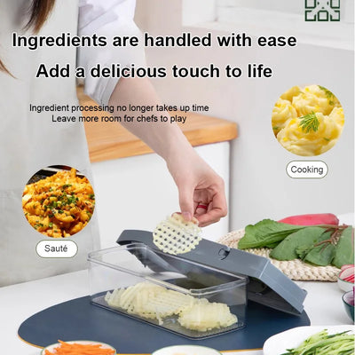 16 in 1 Multifunctional Vegetable Chopper Onion Chopper Handle Food Grid Food Chopper Kitchen Vegetable Slicer Dicer