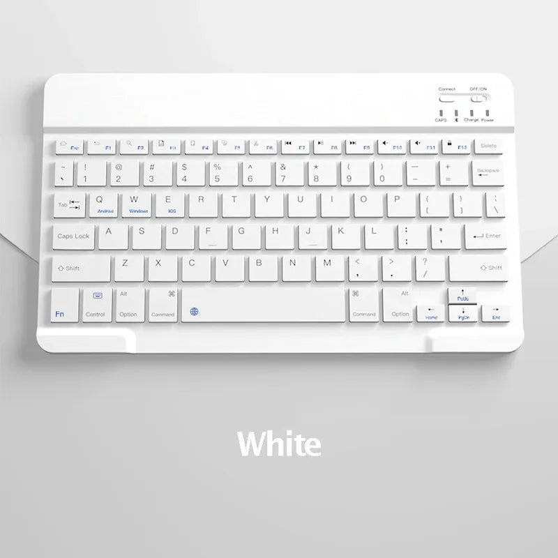 10-INCH SPANISH/ENGLISH BLUETOOTH KEYBOARD – WIRELESS RECHARGEABLE UNIVERSAL KEYBOARD FOR IPAD AIR/PRO, PHONE, TABLET, LAPTOP