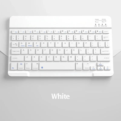 10-INCH SPANISH/ENGLISH BLUETOOTH KEYBOARD – WIRELESS RECHARGEABLE UNIVERSAL KEYBOARD FOR IPAD AIR/PRO, PHONE, TABLET, LAPTOP