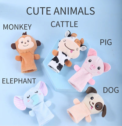 Children Animal Education Dolls Baby Finger Plush Doll kids Hand finger puppets Toy Teaching Aids Boys Girls tell story material