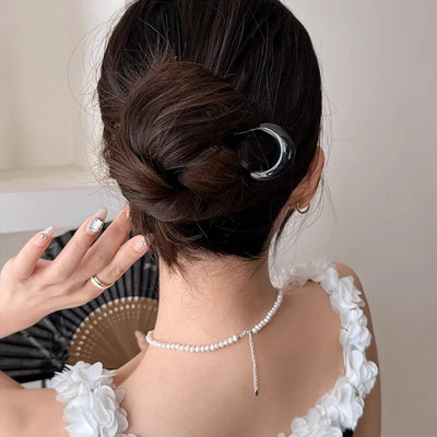 New U-Shaped Hair Fork Women Fashion Tortoiseshell Acetate Hairpin Geometric Design Headwear Hair Sticks Girl Hair Accessories