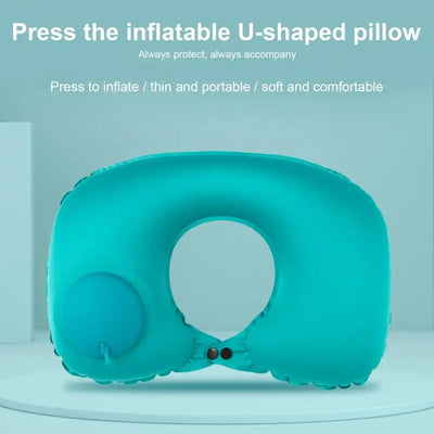 Travel Neck Pillow Comfortable Support Head 360 Degree Traveling Car Airplane Sleeping Head Supportive Press-inflatable Pillow