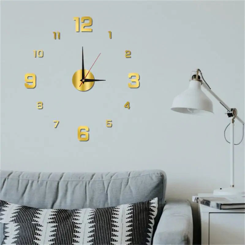 2025 Modern Design Large Wall Clock 3D DIY Quartz Clocks Fashion Watches Acrylic Mirror Stickers Living Room Home Decor Horloge
