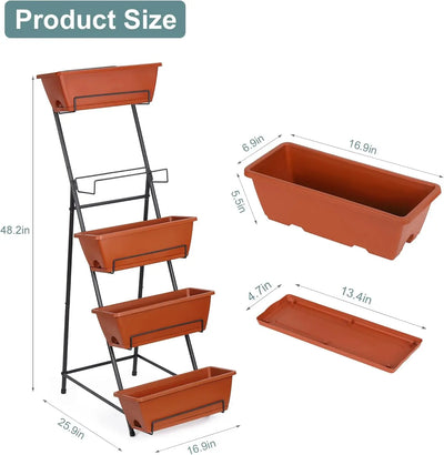 Vertical Garden Bed, 5th Floor, Vertical Elevated Garden, Flower Pot, Outdoor Herbal Garden, Flower Pot, Layered Flower Pot Box