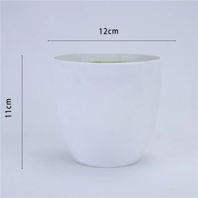 1pc White Round and square Plastic Flower Pot Plant Simple Moderm Flowerpot With Foam Floral Arrangement Accessories home decora