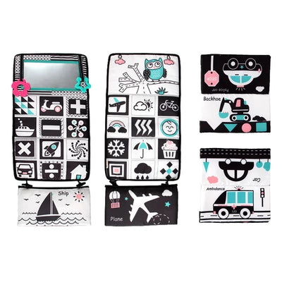 Baby Tummy Time Pillow Toys Black and White High Contrast Baby Toys Montessori Sensory Toy for Babies Newborn Infants 0-6 Months