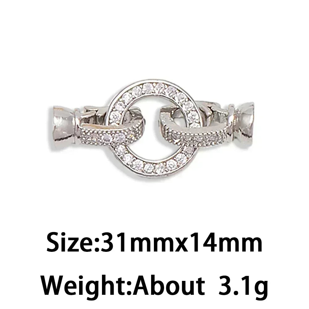1 Pcs Paved Zircon Connector for Jewelry Making Diy Necklace Bracelet Chain Accessories Gold/Silver Color Round Heart Shape Part