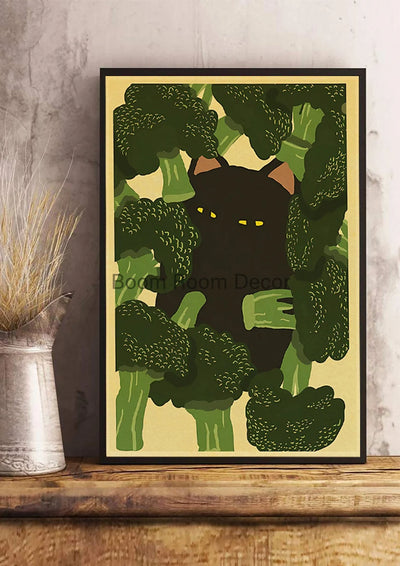 Fun And Cute Lover Cat Paper Poster Graffiti Picture Retro Personality Paper Wall Sticker Retro Bar Cafe Home Room Gift Decor