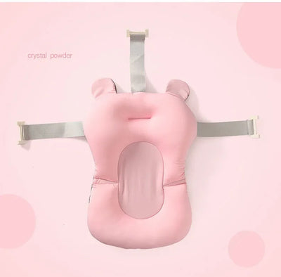 BABY BATH SEAT SUPPORT MAT FOLDABLE BATH TUB PAD & CHAIR NEWBORN BATHTUB PILLOW INFANT ANTI-SLIP SOFT COMFORT BODY CUSHION