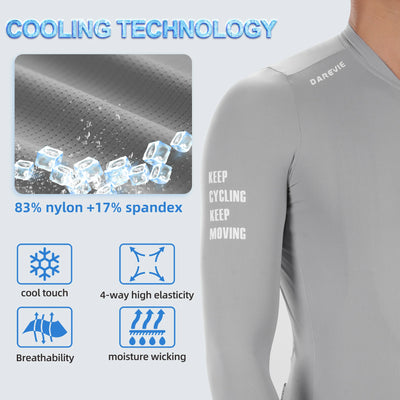 DAREVIE Cycling Jersey Long Sleeve Men Women 2025 Cool Feel Man Cycling Maillot Breathable Quick Dry SPF 50 Slim Fit Small Size